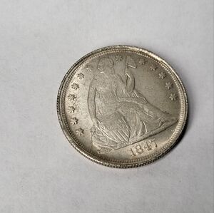 Vintage 1847 trade silver dollar imitation coin